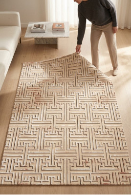 Abstrakter Geometrisches Kunstfaserteppich Teppich Kurz Flor Unifarben Teppiche