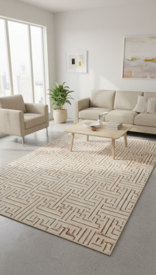 Abstrakter Geometrisches Kunstfaserteppich Teppich Kurz Flor Unifarben Teppiche