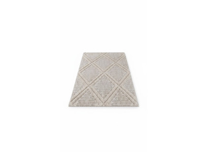 Teppich Rauten Design Kurzflor Wohnzimmer Schlafzimmer Natur Creme Farbe
