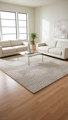 Teppich Wohnzimmer Abstraktes Geometrisches Muster Natur Creme Farbe