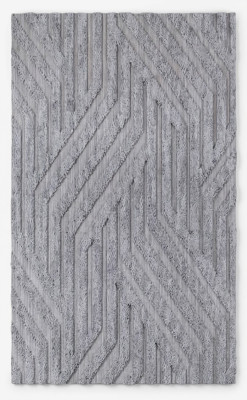 Teppich Bodenteppich Kurzflor Geometrisches Linien Muster Wohnzimmer Grau