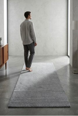 Arbeitszimmer Flur Wohnzimmer Teppich Kurzflor Einfarbig Graublau Pastell