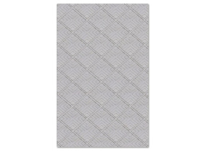 Teppich Kurzflor Unifarben Grau Rauten Muster Geometrisches Design