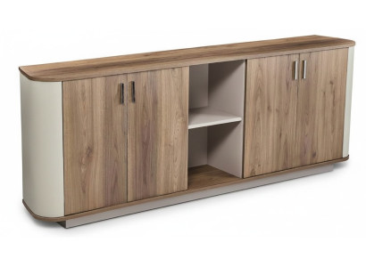 Sideboard Büroschrank Anrichte Beistellschrank Beige Braun Arbeitszimmer