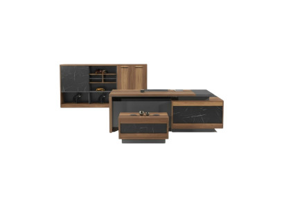 Arbeitszimmer Set Couchtisch Sideboard Schreibtisch  Büromöbel Holz