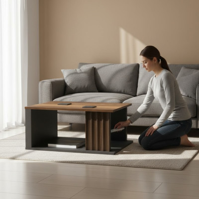 Couchtisch Mit Stauraum Beistelltisch Holztisch Büromöbel Arbeitszimmer