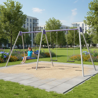 Schaukelplatz Spielgelände Kinderspielplatz Spielbereich Vogelnestschaukel