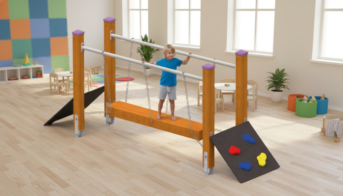 Spielplatz Schwingbrücke Balancierbrücke Hängebrücke Kletterbrücke Wackelbalken