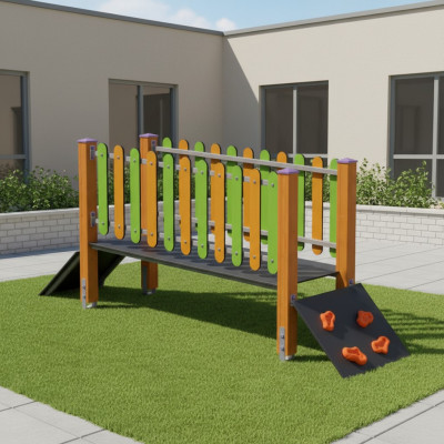 Spielplatz Balancierbrücke Hängebrücke Kletterbrücke Wackelbalken Schwebebalken