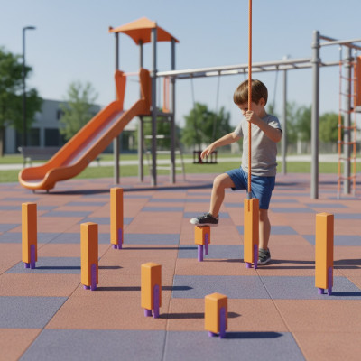 Aktivplatz Balance Plattform Spielbereich Spielplatzanlage Kinderspielplatz