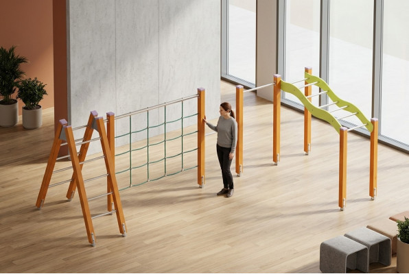 Spielplatz Kletterkombination Seilweg Übungsbrücke Abenteuerplatz Freizeitbrücke