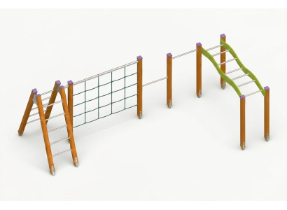 Spielplatz Kletterkombination Seilweg Übungsbrücke Abenteuerplatz Freizeitbrücke