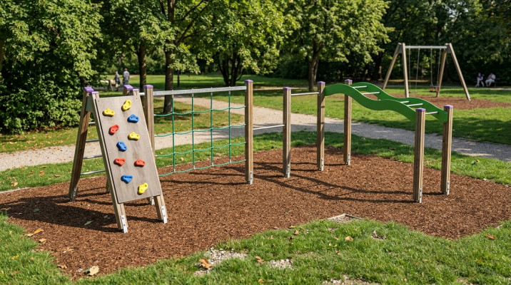 Spielplatz Balanceparcours Hängebrücke Trainingsgerät Barrenstange Abenteuerland