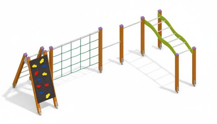 Spielplatz Balanceparcours Hängebrücke Trainingsgerät Barrenstange Abenteuerland