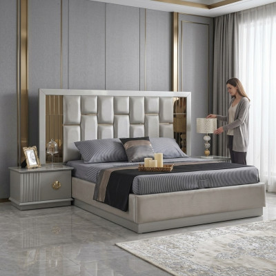 Bett Schlafzimmer Möbel Betten Design Luxus Doppel Design Holz Weiß Modern