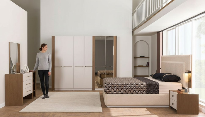 Schlafzimmer Set Garnitur Komplette Schrank Bett Nachttisch Kommode 5tlg