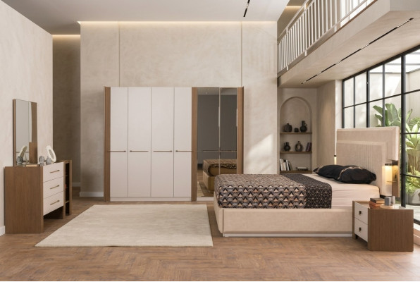 Schlafzimmer Set Garnitur Komplette Schrank Bett Nachttisch Kommode 5tlg