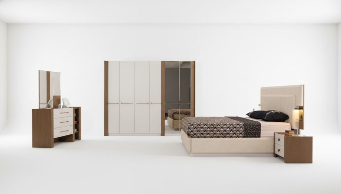 Schlafzimmer Set Garnitur Komplette Schrank Bett Nachttisch Kommode 5tlg