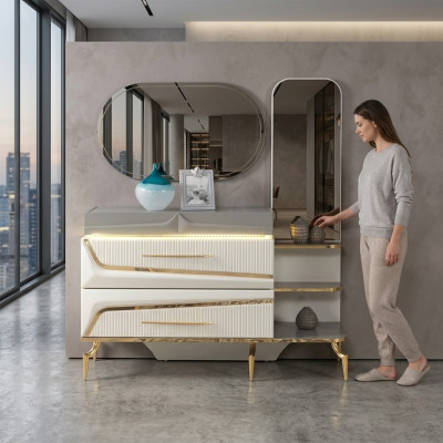 Kommode Weiß Luxus Holzmöbel Design Moderne Schlafzimmer Einrichtung Schrank