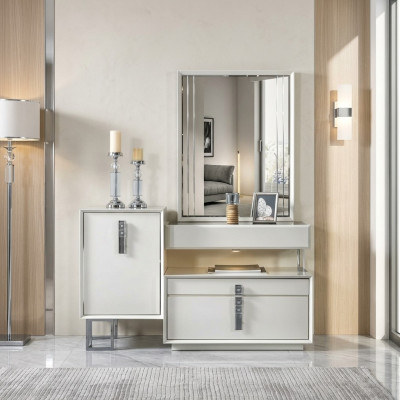 Kommode Weiß Luxus Holzmöbel Design Moderne Schlafzimmer Einrichtung stilvolle