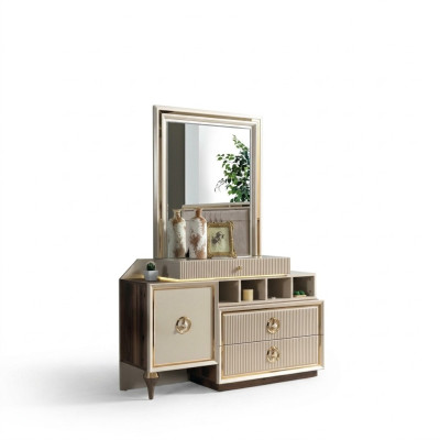 Kommode Hochwertig Luxus Holzmöbel Design Moderne Schlafzimmer Einrichtung Beige