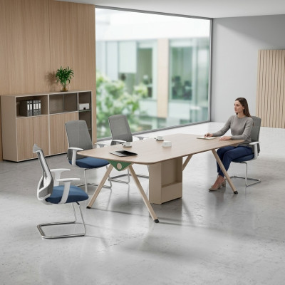 Beiger Arbeitszimmer Tisch Luxuriöse Konferenztische Holz Büro Möbel