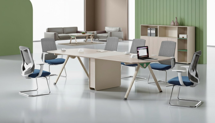 Beiger Konferenztisch Designer Arbeitszimmer Möbel Luxuriöser Holz Tisch