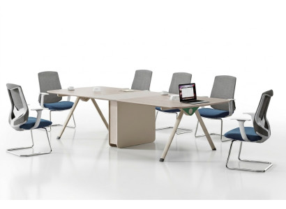 Beiger Konferenztisch Designer Arbeitszimmer Möbel Luxuriöser Holz Tisch