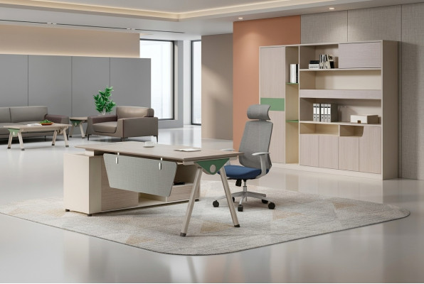 Beiger Arbeitstisch Designer Büro Schreibtisch Luxuriöse Holz Möbel