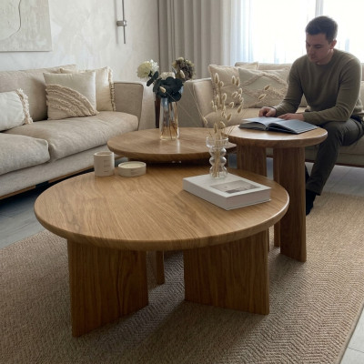 Couchtisch Holz Rund Eleganz Stabilität Design Qualität Beistelltisch Tische