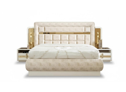 Schlafzimmer Möbel Set Bett 2x Nachttische Polsterbett Gäste Zimmer 3tlg