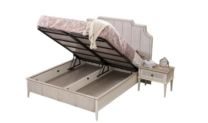 Schlafzimmer Möbel Set Bett 2x Nachttische Gäste Zimmer Polsterbett 3tlg