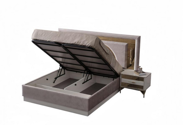 Schlafzimmer Polsterbett Möbel Set Bett 2x Nachttische Gäste Zimmer 3tlg