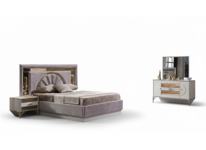 Schlafzimmermöbel Set Bett Schlafbereich Möbel Nachttisch Einrichtung 5tlg