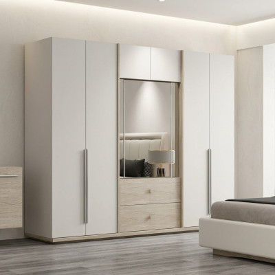Kleiderschrank Schlafzimmerschrank Garderoben Schrank Einbauschrank mit Spiegel