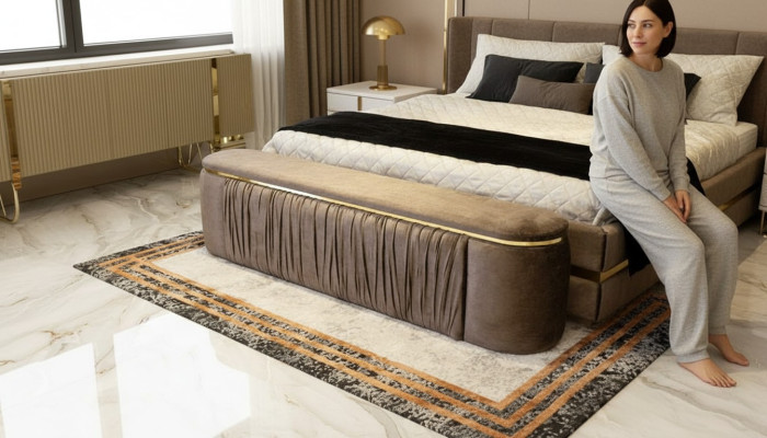 Bank Gepolstert Bettbank Polsterbank Sitzbank Sitzhocker Schlafzimmer