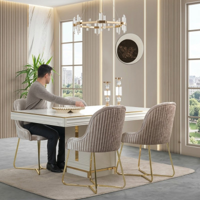 Esszimmerset Essgruppe Tisch- und Stuhl-Set Essplatz Esstischkombination 5tlg