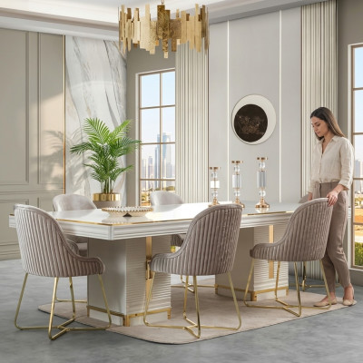 Esszimmerset Esstischkombination Essgruppe Tisch- und Stuhl-Set Essplatz 7tlg