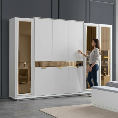 Kleiderschrank Shrank mit Spiegel Spiegelschrank Schlafzimmerschrank
