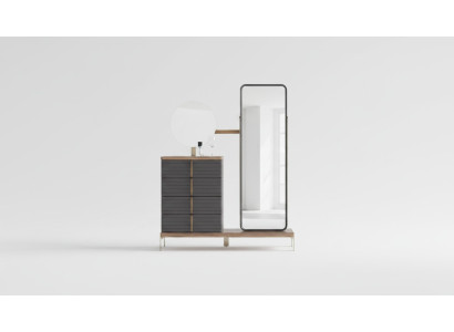Kommode mit 2x Spiegele Schrank Spiegelkommode Edelstahl Schlafzimmer