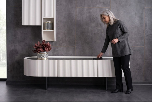 Sideboard Kommode Anrichte Beistellschrank Wohnzimmer Weiß Verspiegelt