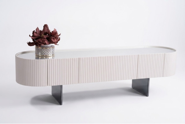 Sideboard Kommode Anrichte Beistellschrank Wohnzimmer Weiß Verspiegelt