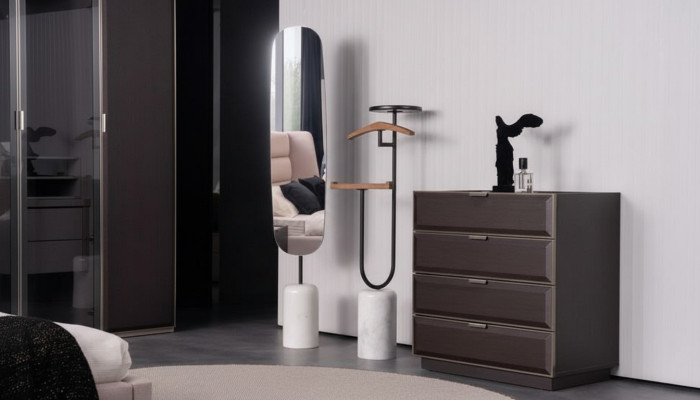 Kommode Kleiderbügel Standspiegel Butler Schrank Spiegel Schlafzimmer Set