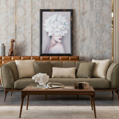 3er Couch 3 Sitzer Sofa Dreisitzer Polstersofa Sofa Grün Wohnzimmer