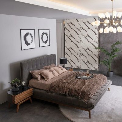 Schlafzimmer Komplett Bett Doppelbett 2x Nachttische Schlafzimmergarnitur