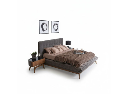 Schlafzimmer Komplett Bett Doppelbett 2x Nachttische Schlafzimmergarnitur