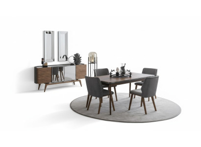 Esszimmergruppe Sitzgruppe Esszimmer Esstisch Stühle Sideboard Spiegele