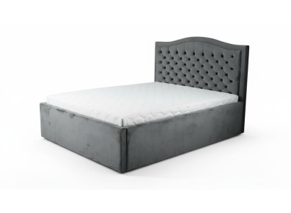 Schlafzimmer Doppelbett Bett 180сm Matratze Grau Chesterfield Stil Holz