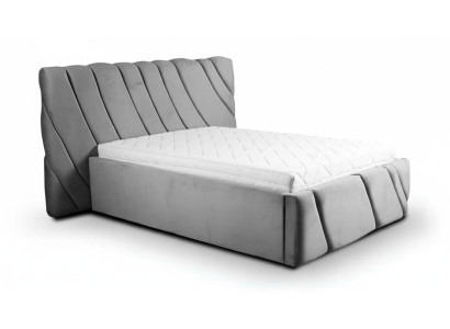 Schlafzimmer Doppelbett Bett 180сm Matratze Grau moderner Stil Holz