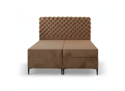 Schlafzimmer Doppelbett Bett 180сm Matratze Braun moderne Stil Holz Chesterfield